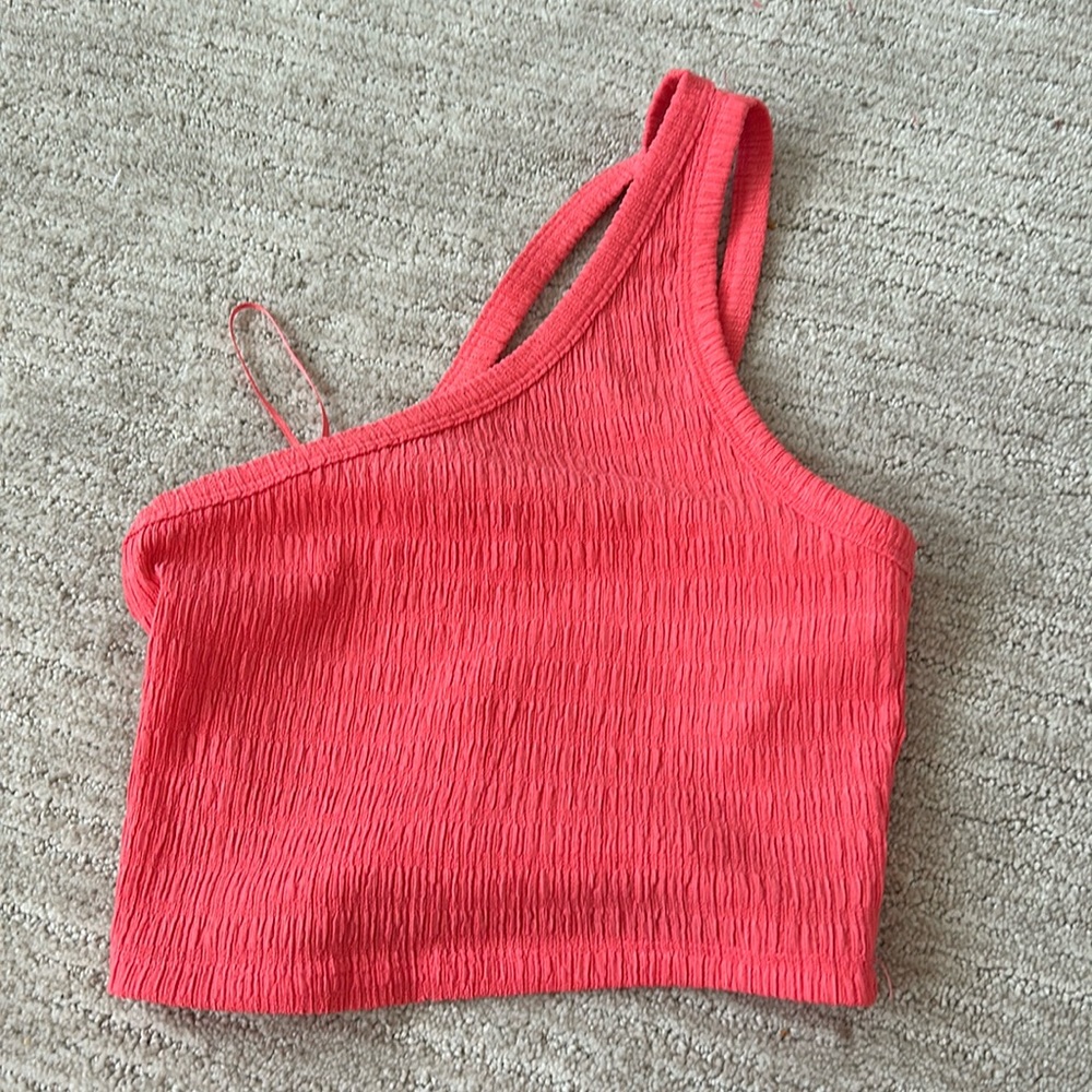 One Shoulder Open Back Crop Top